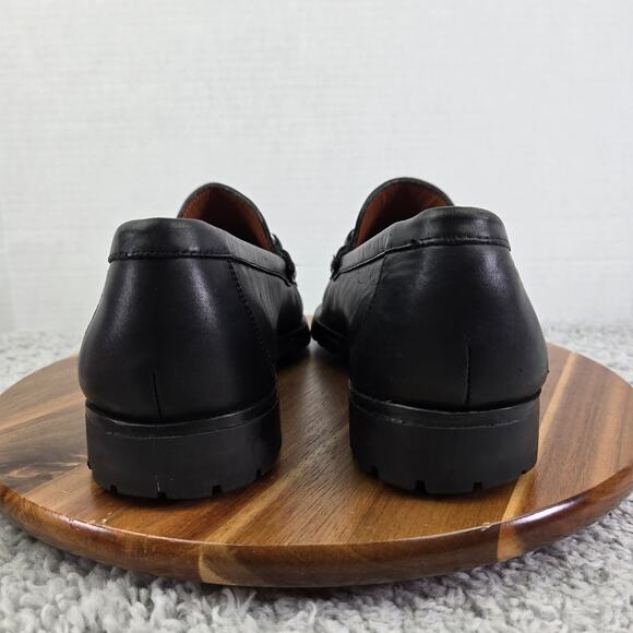 Allen Edmonds Arezzo Italian Black Leather Casual Horse Bit Loafer Mens 11 D - Picture 2 of 14